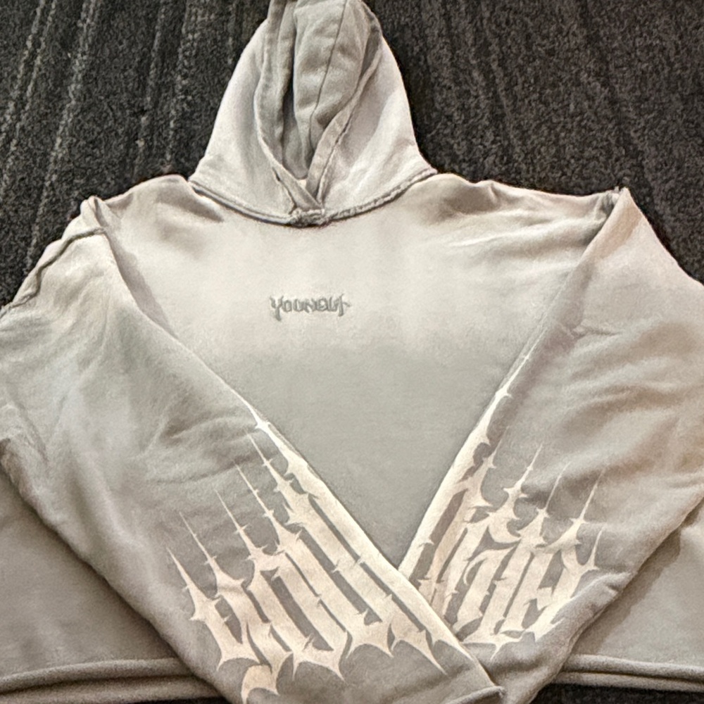 YoungLA Gray Hoodie with White Graphics